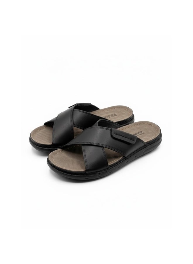 Stylish men's slippers with a modern and comfortable design – genuine leather and non-slip orthopedic sole, available in various sizes and colors. - Image 4